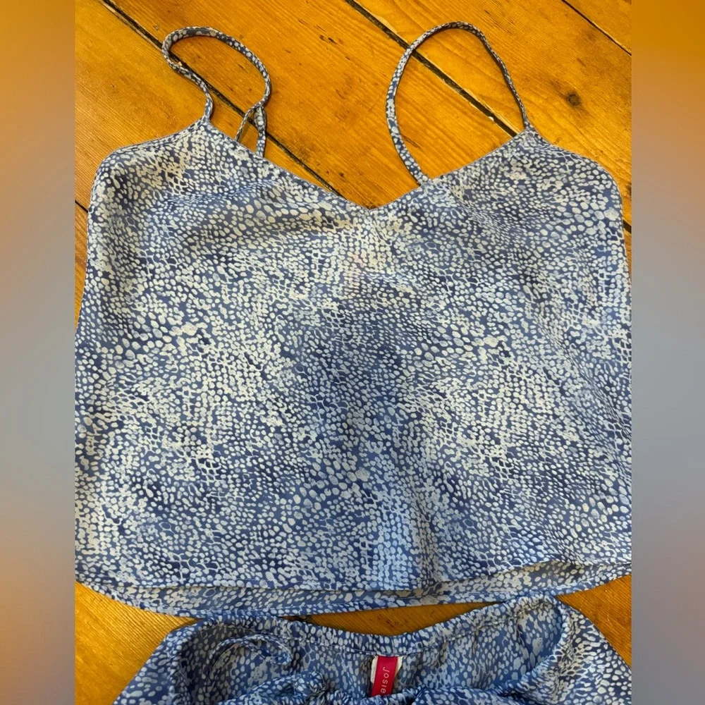 Josie Natori Blue/White 2 piece set: Camisole and drawstring pant‎ Sz S